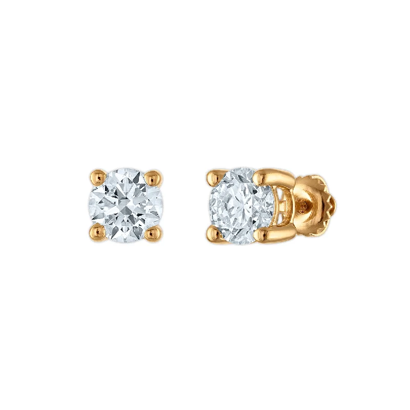 Women’s gold drop earrings-EcoLove 2 CTW Lab Grown Diamond Stud Earrings in 10KT Yellow Gold