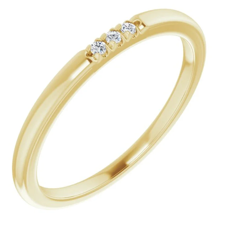 Women’s affordable diamond engagement rings-14K Yellow .03 CTW Natural Diamond Anniversary Band