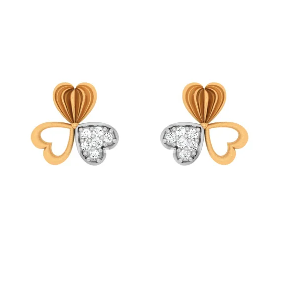 Women’s flower earrings-Sensational Shine Diamond Studs Gold Earring