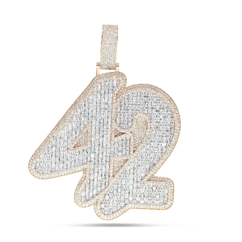 Women’s friendship necklaces-42 Dugg Custom "42" Diamond Pendant