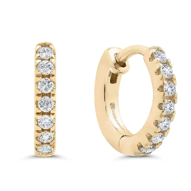 Women’s rose gold earrings-Pavé-All-Day Hoops in 14K Gold