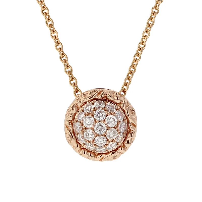 Women’s diamond pendant necklaces-Diamond Cluster Pendant in 18K Rose Gold