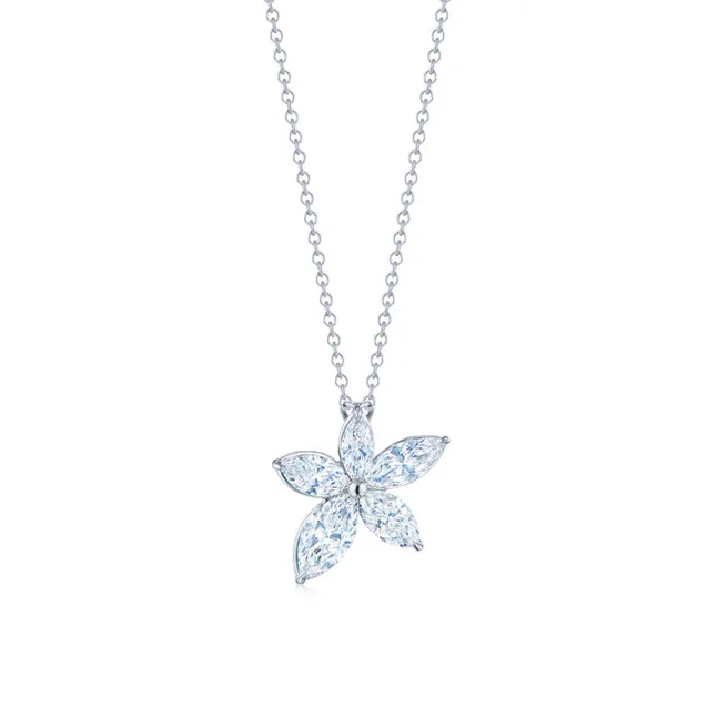 Women’s elegant necklaces-KWIAT American Beauty Collection 5 Marquise Diamond Pendant N-9828-0-DIA-PLAT