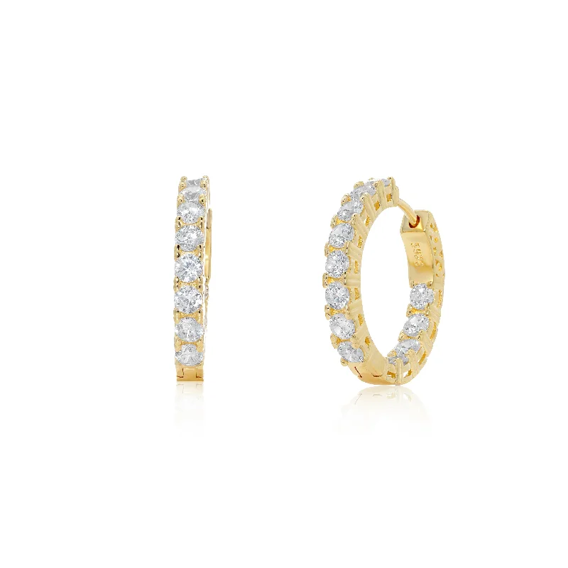 Women’s cubic zirconia stud earrings-ROYAL HOOPS