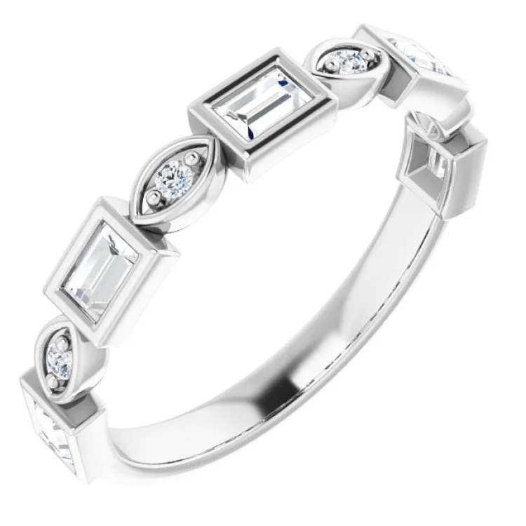 Women’s personalized engagement rings-14K White 1/2 CTW Natural Diamond Anniversary Band