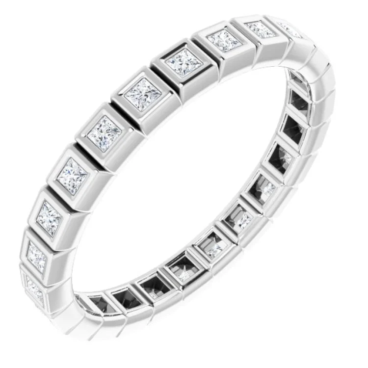 Women’s antique-style engagement rings-14K White 1/3 CTW Diamond Eternity Band