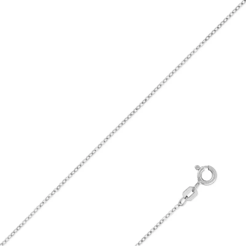 Women’s contemporary necklaces-Classic Women's Chain - Rhodium Plated 1.4mm Thin D-C Cable, 20 inch | Q-5430-20