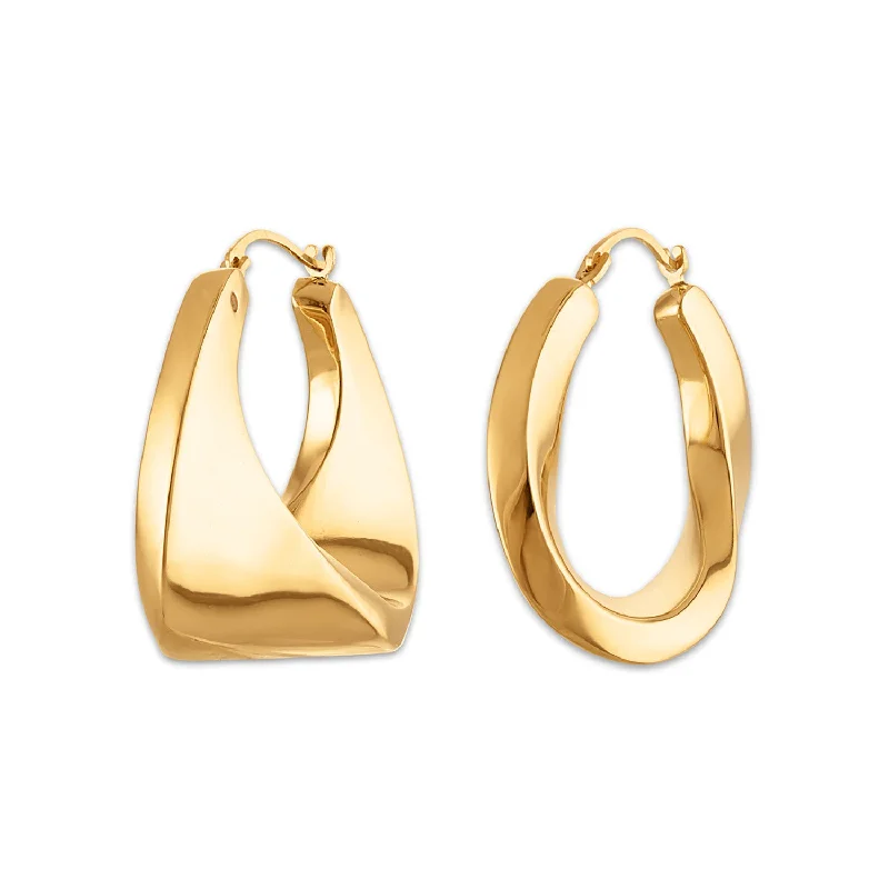 Women’s chandelier drop earrings-Gold Luxe Chunky Hoop Earring in 10KT Yellow Gold Over Resin