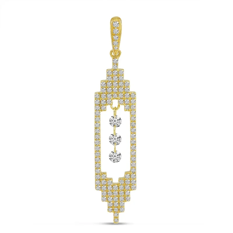 Women’s diamond chokers-DASHING DIAMONDS ART DECO PENDANT P11075