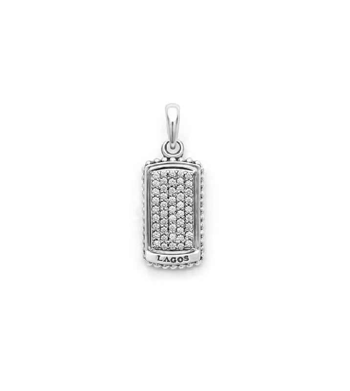 Women’s silver heart necklaces-Anthem 0.51Ct Diamond Tag Pendant without Chain in Sterling Silver