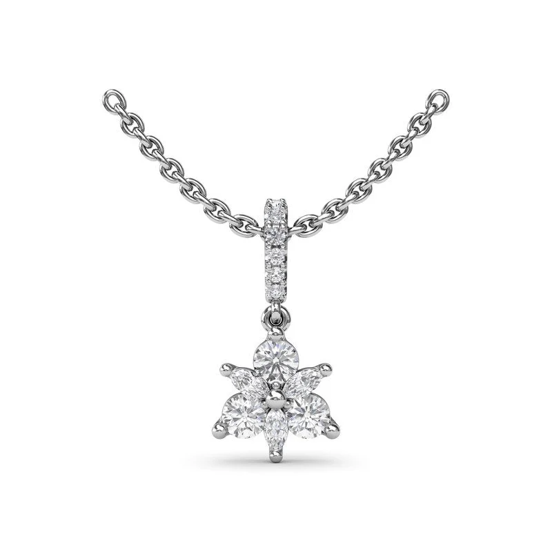 Women’s art deco necklaces-Trio Stud with Marquise Diamond Pendant P1894D