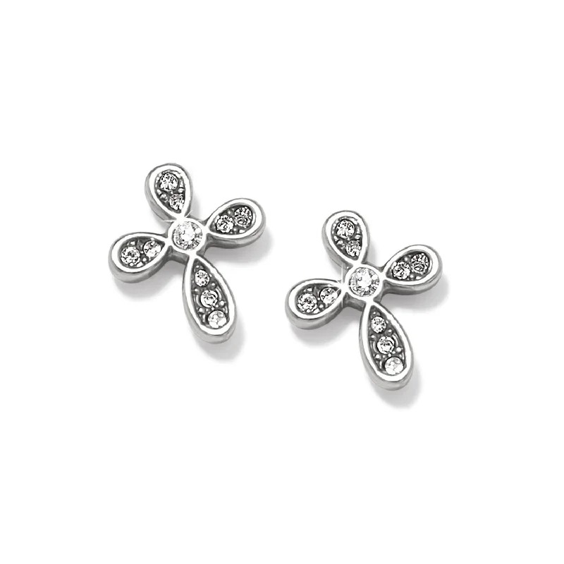 Women’s sterling silver earrings-Enchanting Cross Post Earrings