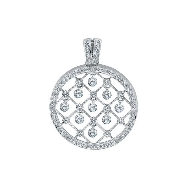 Women’s layered silver necklaces-14K White Gold Diamond Dashing Diamonds Pendant P8619W