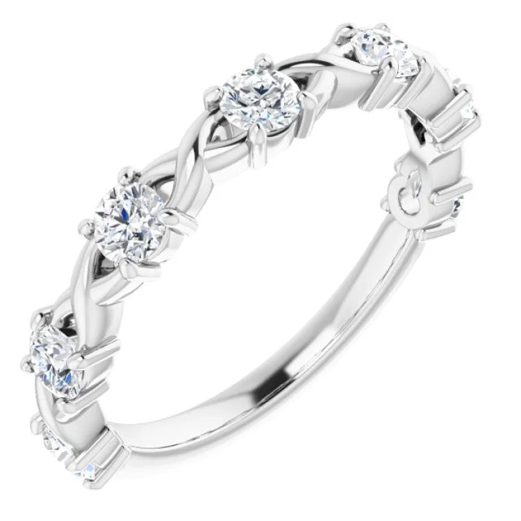 Women’s solitaire engagement rings-Platinum 5/8 CTW Natural Diamond Anniversary Band