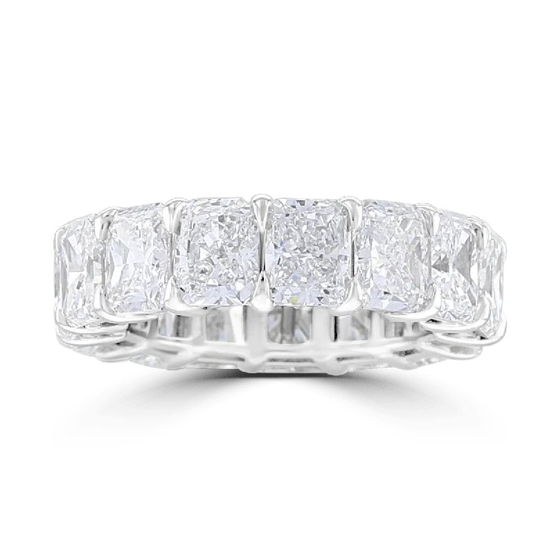 Women’s antique diamond engagement rings-Platinum 10.85 CTW Radiant Diamond Eternity Band