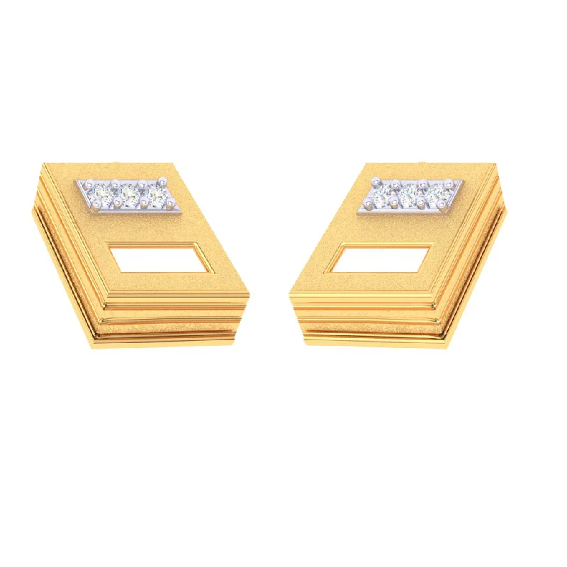 Women’s round stud earrings-18k Book Shape Diamond Earring From Diamond Collection