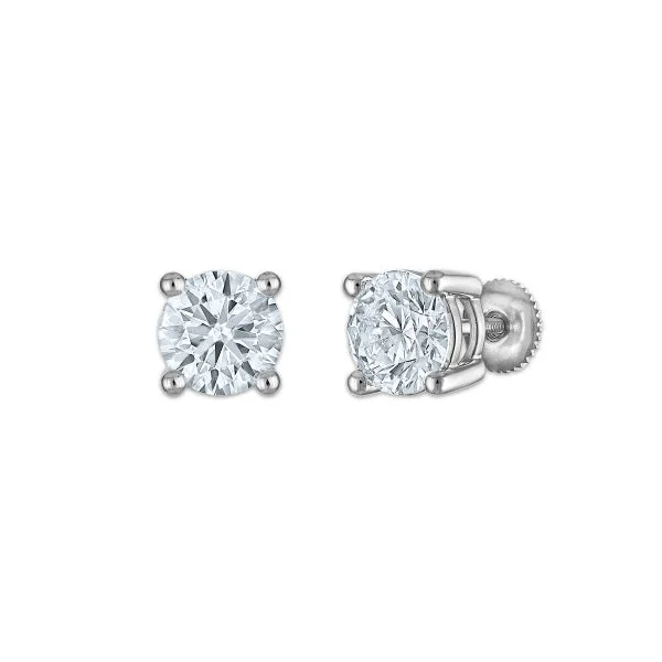 Women’s personalized earrings-EcoLove 4 CTW Lab Grown Diamond Stud Earrings in 10KT White Gold