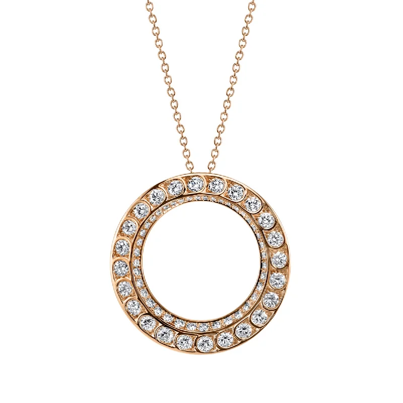 Women’s mother of pearl necklaces-Scallop Artisan Pave Diamond Pendant