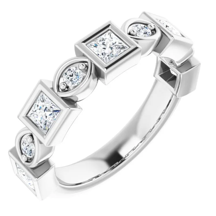 Women’s timeless engagement rings-Platinum 9/10 CTW Natural Diamond Anniversary Band