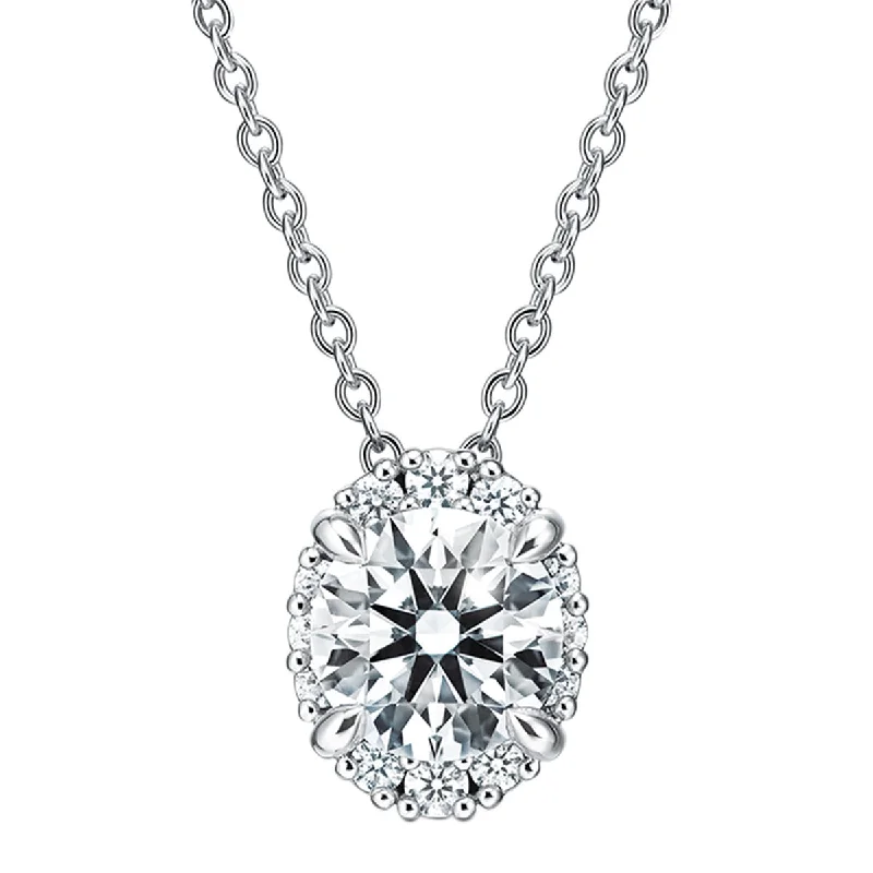 Women’s unique diamond necklaces-Ellipse Diamond Pendant