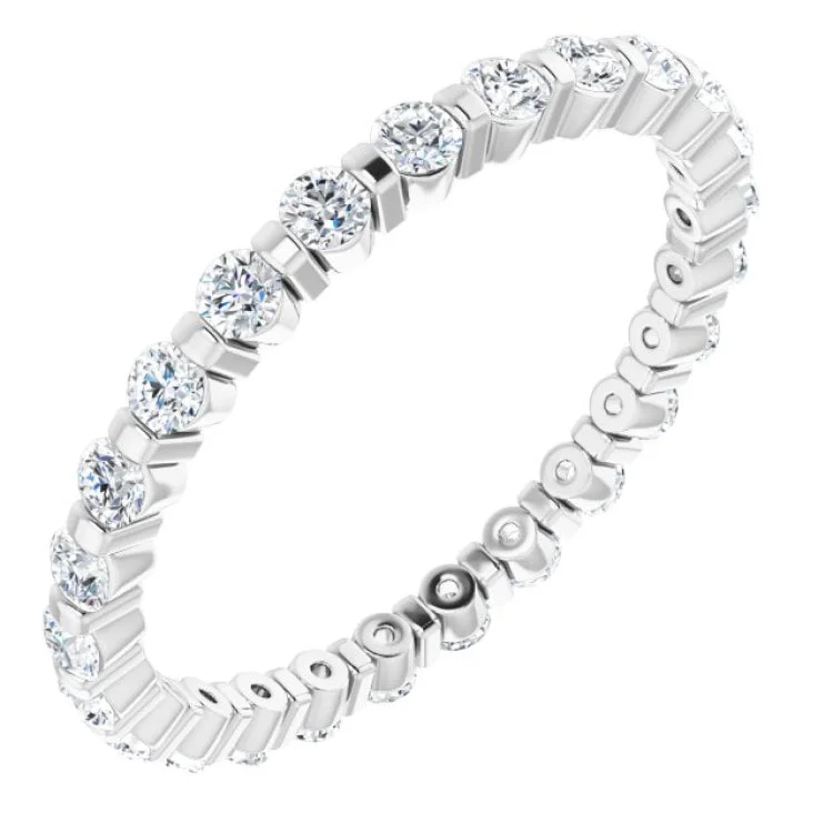 Women’s round engagement rings-Platinum 1/2 CTW Diamond Eternity Band