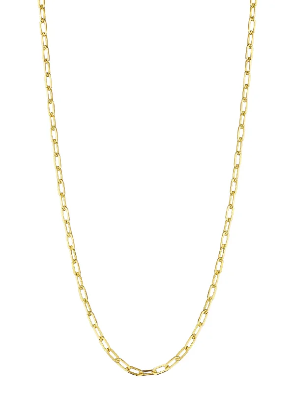 Women’s gemstone choker necklaces-2.2mm Flat Link Chain in 18k Yellow Gold, 18in