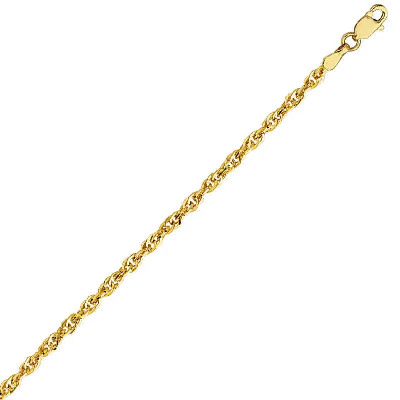 Women’s simple necklaces-14K Double Rope Chain 2.6mm