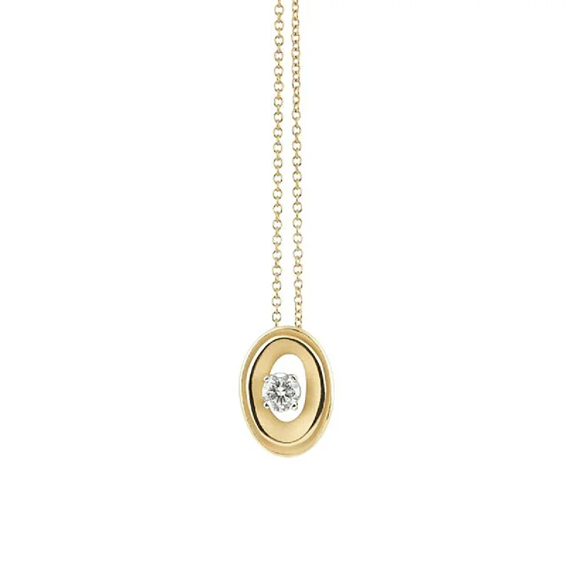 Women’s gold statement necklaces-18K Yellow Sunrise Gold Pendant with Diamonds