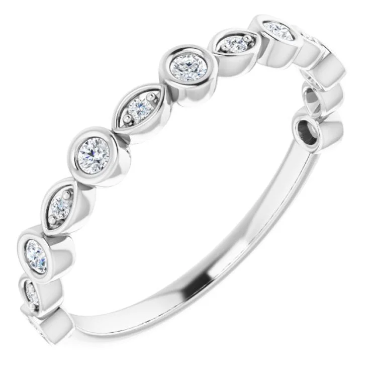 Women’s antique diamond engagement rings-Platinum 1/6 CTW Natural Diamond Anniversary Band