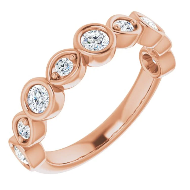 Women’s oval engagement rings with diamonds-14K Rose 5/8 CTW Natural Diamond Anniversary Band