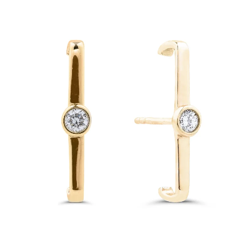 Women’s infinity stud earrings-Muse Vertical Crawler in 14K Gold