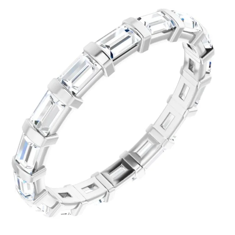 Women’s elegant engagement rings-Platinum 1 1/3 CTW Diamond Eternity Band