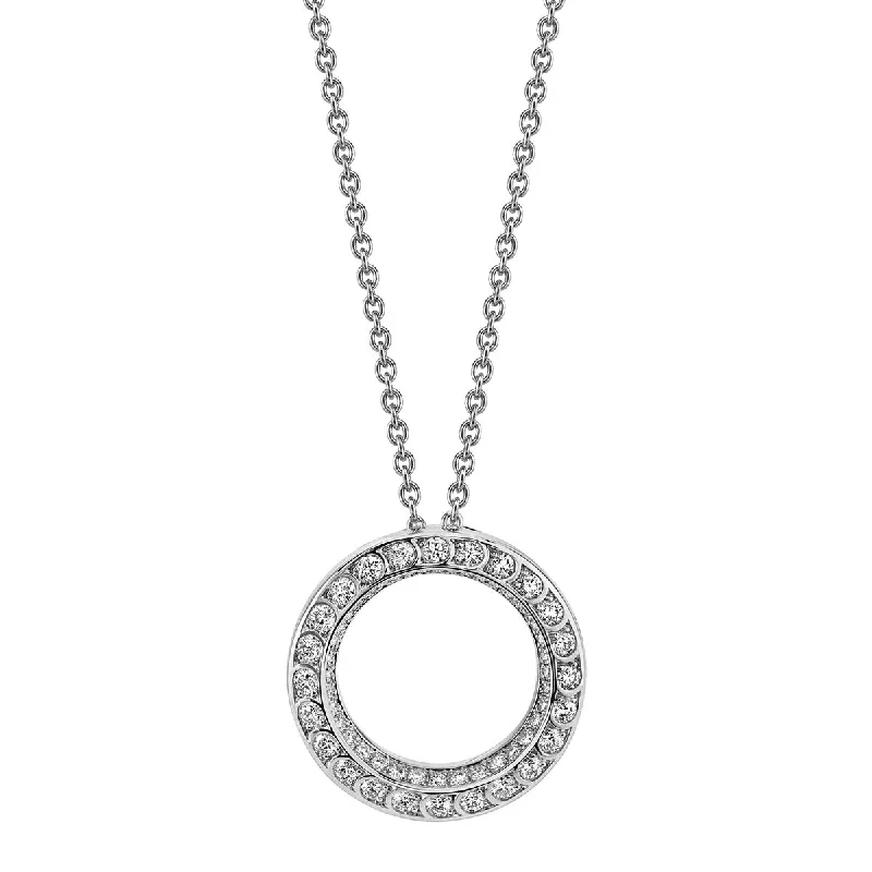 Women’s art deco necklaces-Scallop Artisan Pave Diamond Small Pendant