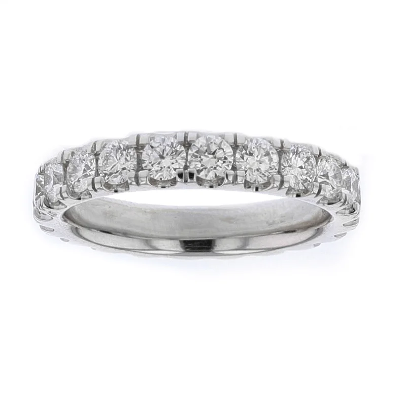 Women’s affordable vintage engagement rings-14KT WHITE GOLD 2 CTW DIAMOND PRONG-SET ETERNITY BAND