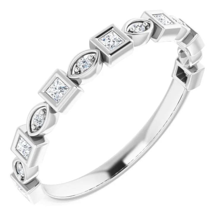 Women’s affordable platinum engagement rings-Platinum 1/5 CTW Natural Diamond Anniversary Band