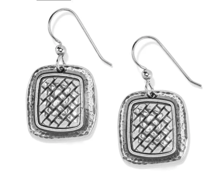 Women’s trendy stud earrings-Ferrara Artisan Square French Wire Earrings