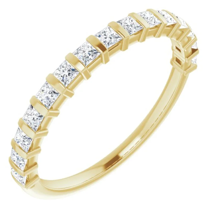 Women’s halo engagement rings-14K Yellow 1/2 CTW Natural Diamond Anniversary Band