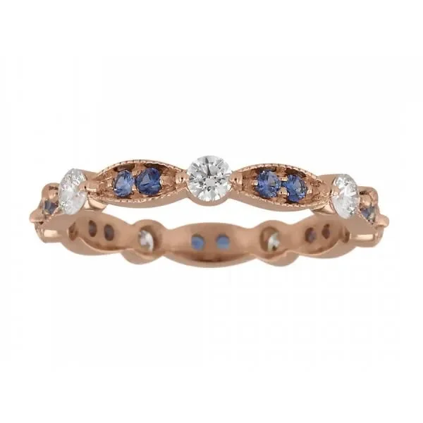 Women’s engagement rings with opals-Sapphire and Diamond Band