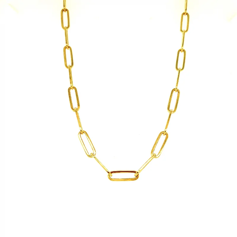 Women’s adjustable necklaces-Paper Clip Link Chain 166-JSA