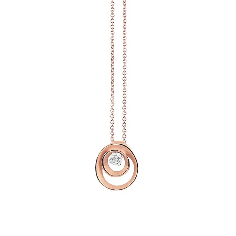 Women’s chunky gold necklaces-18K Pink Champagne Gold Dune Assolo Pendant with Diamond