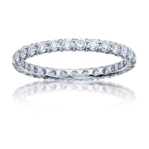 Women’s radiant diamond engagement rings-14KT GOLD 1 CTW ROUND DIAMOND ETERNITY BAND