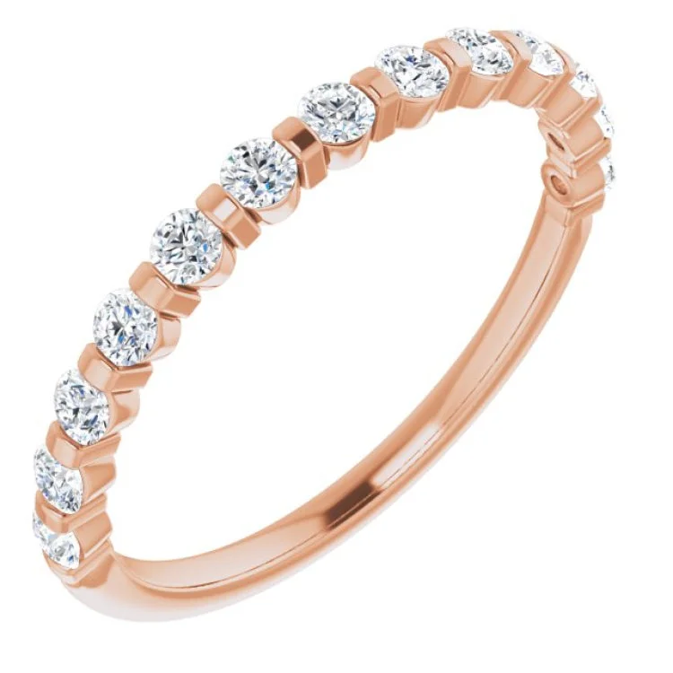 Women’s heart-shaped engagement rings-14K Rose 3/8 CTW Natural Diamond Anniversary Band