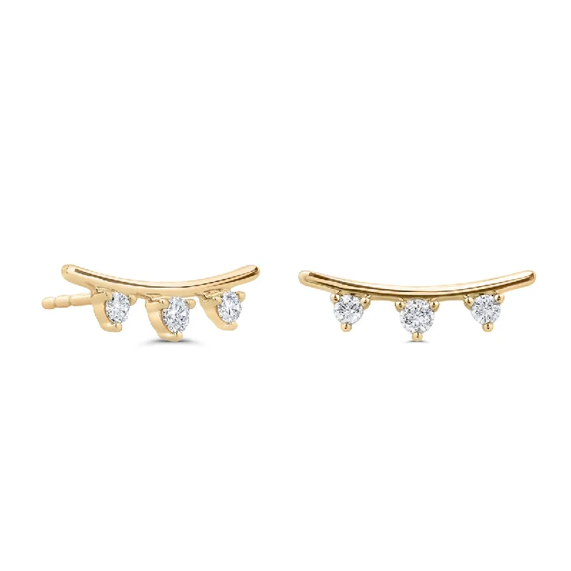 Women’s layered earrings-Full Curves Ear Crawlers in 14K Gold