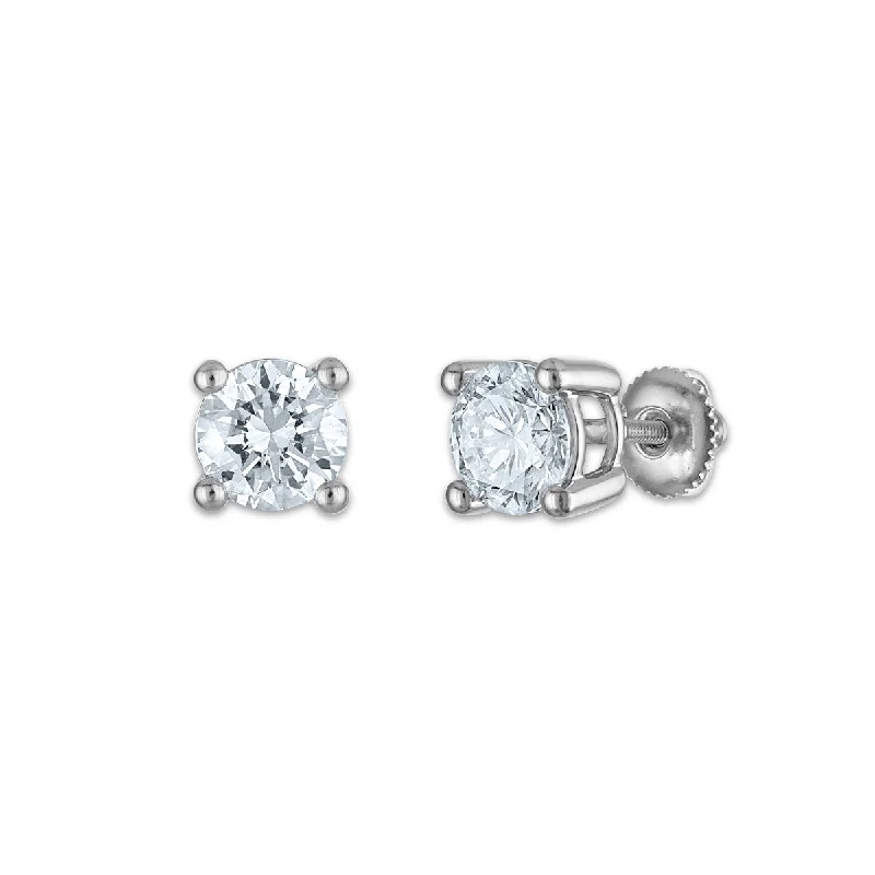 Women’s crystal earrings-EcoLove 3 CTW Lab Grown Diamond Stud Earrings in 10KT White Gold