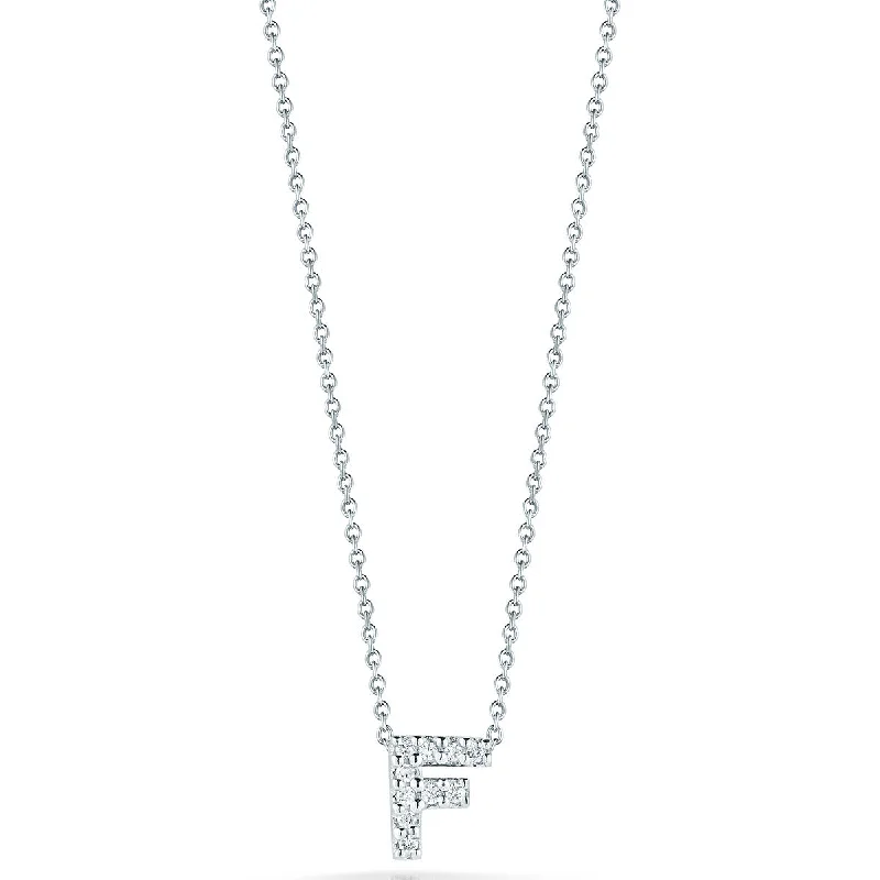 Women’s diamond chokers-Love Letter F Pendant with Diamonds