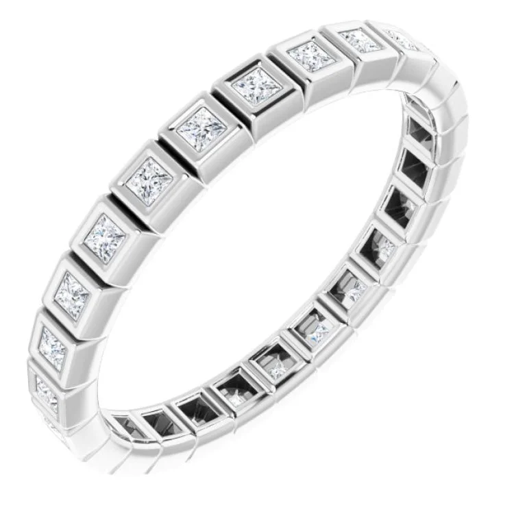 Women’s engagement rings with accent sapphires-14K White 1/3 CTW Diamond Eternity Band