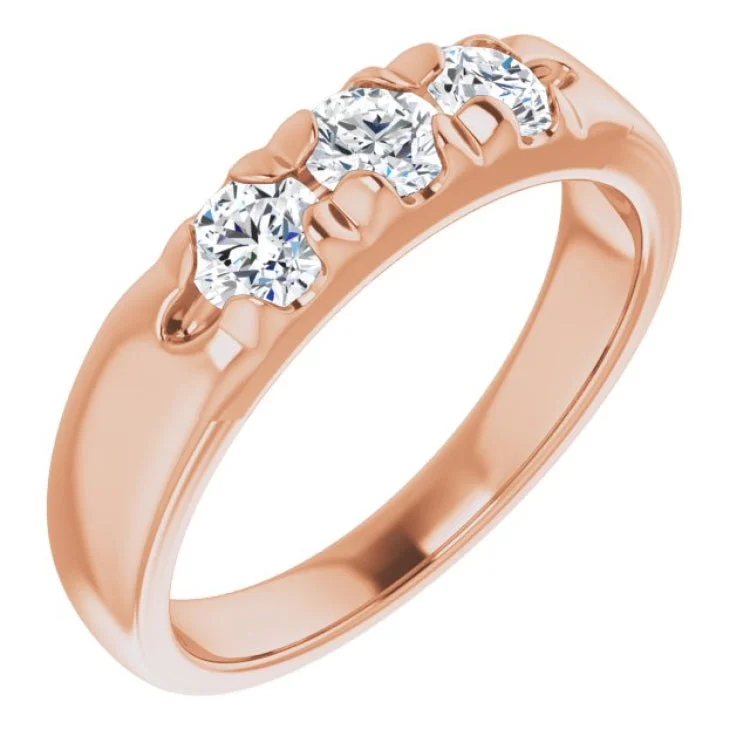 Women’s round engagement rings-14K Rose 3/4 CTW Natural Diamond Anniversary Band