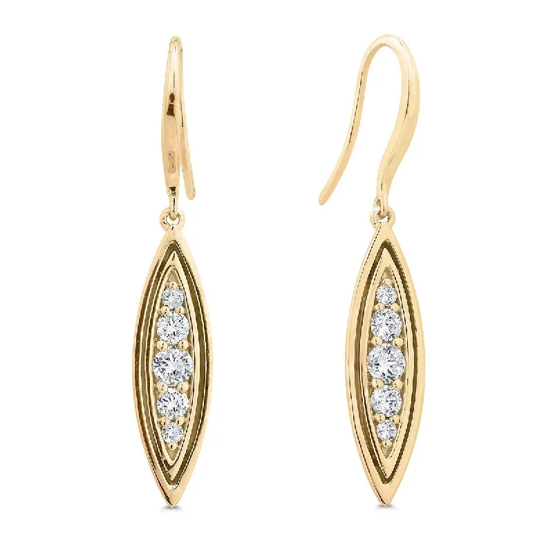 Women’s animal print earrings-Deco Earrings in 14K Gold