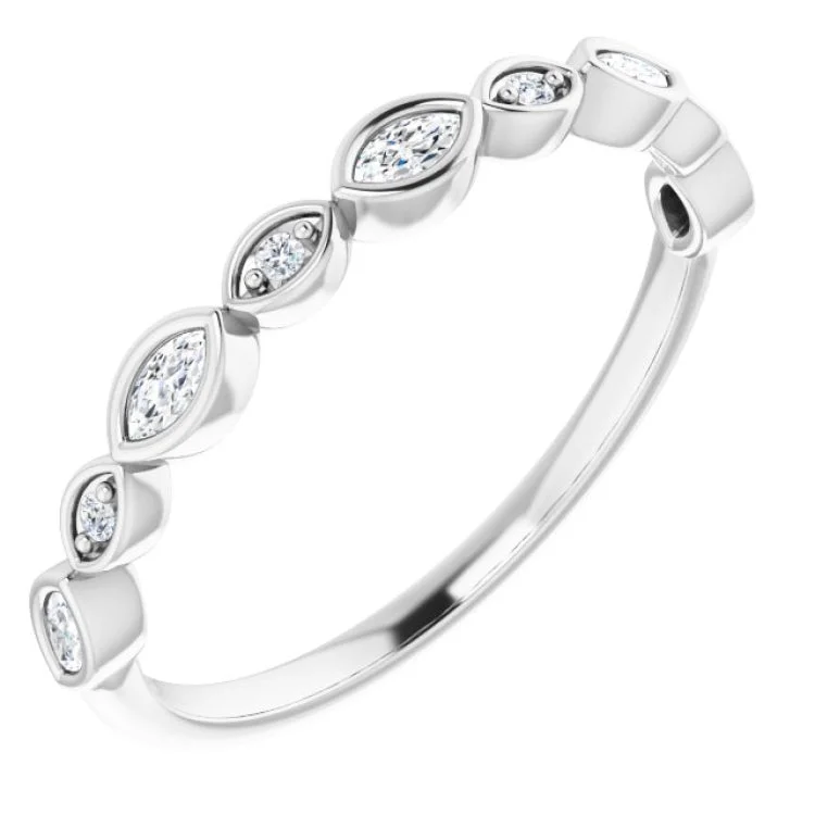 Women’s engagement rings for small hands-Platinum 1/6 CTW Natural Diamond Anniversary Band