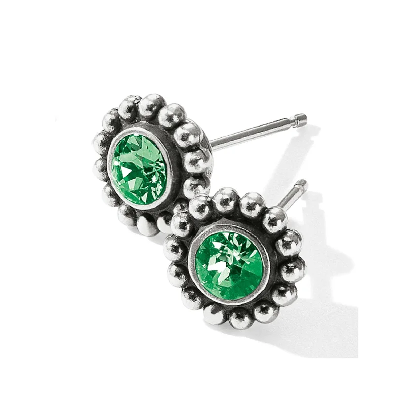 Women’s unique earrings-Peridot Twinkle Mini Post Earrings-August